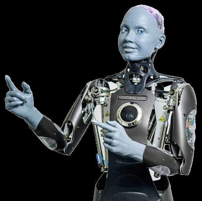 Ameca, a humanoid robot developed by Engineered Arts, known for its lifelike facial expressions.