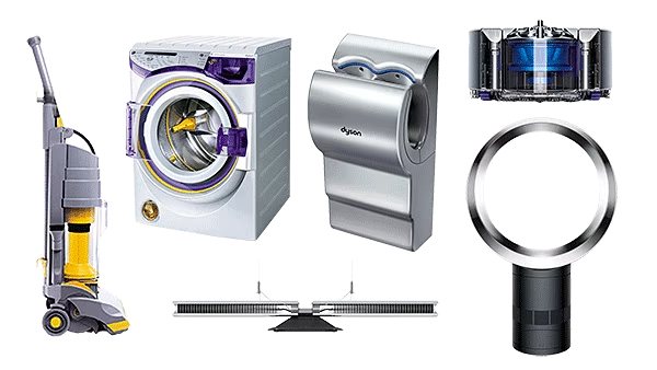 An assortment of the Dyson product innovations.